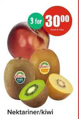 Spar Nektariner/kiwi, NOK 30 tilbud