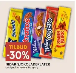 Coop Mega NIDAR SJOKOLADEPLATER tilbud