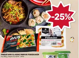 Coop Marked FINDUS WOK CLASSIC/RØRVIK FISKEKAKER tilbud