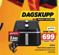 POWER Point Airfryer Passer til pizza opptil tilbud