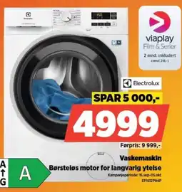 POWER Electrolux Vaskemaskin Børsteløs motor for langvarig ytelse tilbud