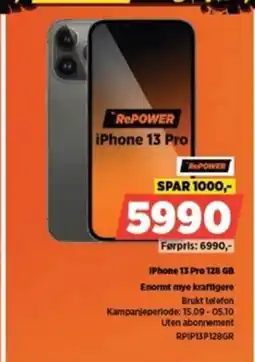 POWER IPhone 13 Pro 128 GB Enormt mye kraftigere tilbud