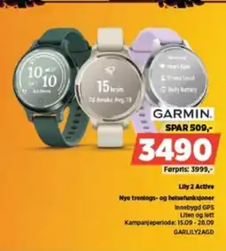 POWER GARMIN. Lily 2 Active Nye trenings- og helsefunksjoner tilbud