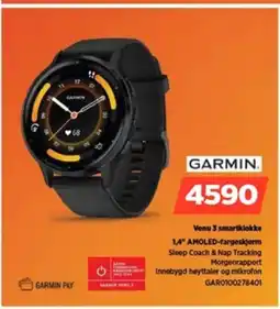 POWER Garmin. venu 3 smartklokke 1,4" AMOLED-fargeskjerm tilbud