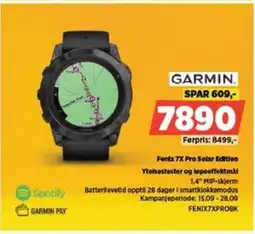 POWER GARMIN Fenix 7X Pro Solar Edition Ytelsestester og løpeeffektmál tilbud