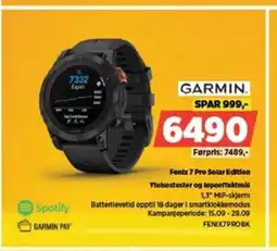 POWER GARMIN. Fenix 7 Pro Solar Edition Ytelsestester og lopeeffektmál tilbud