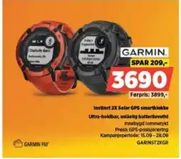 POWER GARMIN Instinct 2X Solar GPS smartklokke Ultra-holdbar, uslåelig batterilevetid tilbud