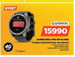 POWER Garmin. garmin fenix 8 pro gps-klokke 15-dagers batteritid holder deg tilkoblet tilbud