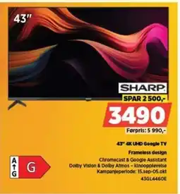 POWER SHARP 43" 4K UHD Google TV Frameless design tilbud