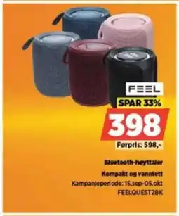 POWER FEEL Bluetooth-høyttaler Kompakt og vanntett tilbud