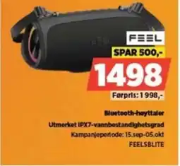 POWER FEEL Bluetooth-høyttaler Utmerket IPX7-vannbestandighetsgrad tilbud