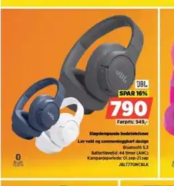 POWER JBL Støydempende hodetelefoner Lav vekt og sammenleggbart design tilbud