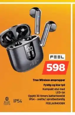 POWER FEEL True Wireless arepropper Fyldig og klar lyd tilbud