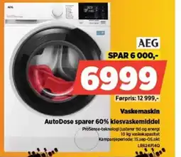 POWER AEG Vaskemaskin AutoDose sparer 60% klesvaskemiddel tilbud