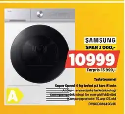 POWER Samsung Tørketrommel Super Speed: 9 kg tørket på bare 81 min tilbud