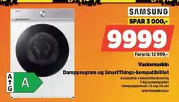 POWER SAMSUNG Vaskemaskin Dampprogram og SmartThings-kompatibilitet tilbud