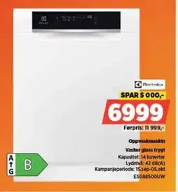 POWER Flectrolux oppvaskmaskin vasker glass trygt Kapasitet: 14 kuverter tilbud
