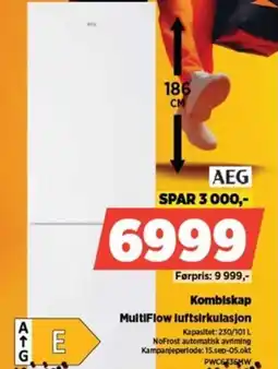 POWER AEG Kombiskap MultiFlow luftsirkulasjon tilbud
