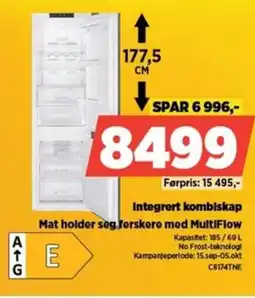 POWER Integrert kombiskap Mat holder seg ferskere med MultiFlow tilbud