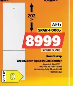 POWER Kombiskap GreenZone+ og ExtraChill skuffer tilbud