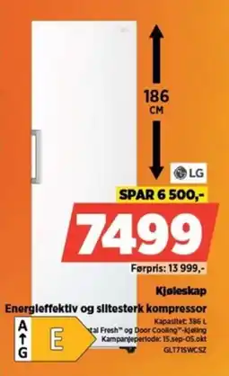 POWER LG Kjøleskap Energieffektiv og slitesterk kompressor tilbud
