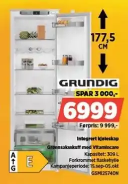 POWER Grundig - integrert kjøleskap grønnsaksskuff med vitamincare tilbud