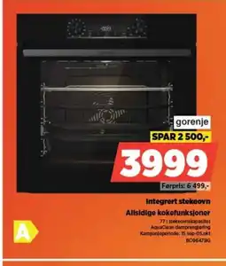 POWER Integrert stekeovn Allsidige kokefunksjoner tilbud