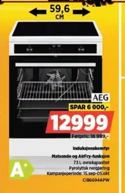 POWER AEG Induksjonskomfyr Matsonde og AirFry-funksjon tilbud