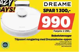 POWER DREAME Robotstøvsuger Tilpasset rengjøring med Dreamehome-appen tilbud