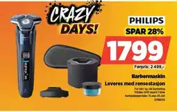 POWER Philips Barbermaskin Leveres med rensestasjon tilbud