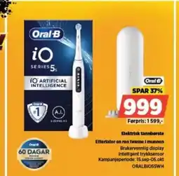 POWER Oral B Elektrisk tannbørste Etterlater en ren følelse i munnen tilbud