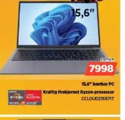 POWER Cepter 15,6" bærbar PC Kraftig firekjernet Ryzen-prosessor tilbud