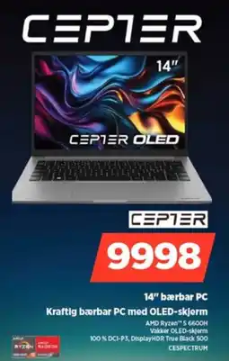 POWER CEPTER 14" bærbar PC Kraftig bærbar PC med OLED-skjerm tilbud