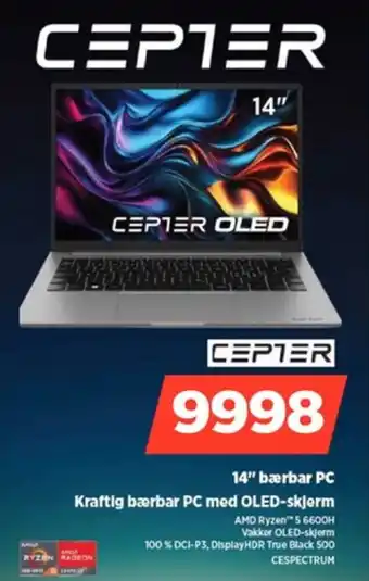 POWER CEPTER 14" bærbar PC Kraftig bærbar PC med OLED-skjerm tilbud