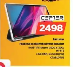POWER CEPTER Tab Lotus Filppetul og skjermbeskytter Inkludert tilbud