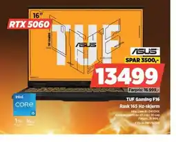 POWER ASUS TUF Gaming F16 Rask 165 Hz-skjerm tilbud
