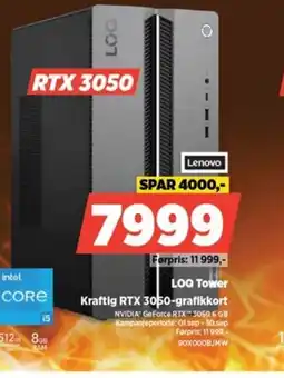 POWER Lenovo LOQ Tower Kraftig RTX 3050-grafikkort tilbud