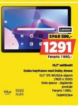 POWER Lenovo 10,7 nettbrett Doble høyttalere med Dolby Atmos tilbud