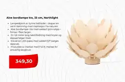 Clas Ohlson Alve bordlampe tre, 33 cm, northlight tilbud