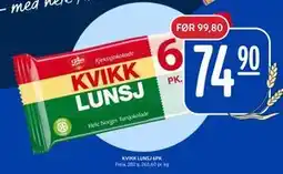 Rema 1000 KVIKK LUNSJ 6PK, NOK 74.9 tilbud