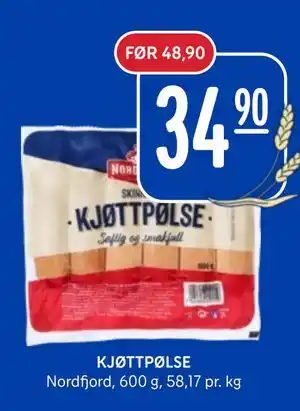 Rema 1000 KJØTTPØLSE, NOK 34.9 tilbud