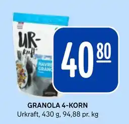 Rema 1000 GRANOLA 4-KORN, NOK 40.8 tilbud