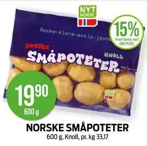 Kiwi NORSKE SMÅPOTETER, NOK 19.9 tilbud