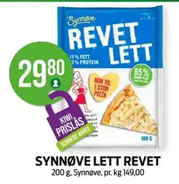 Kiwi SYNNØVE LETT REVET, NOK 29.8 tilbud