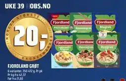 Coop Obs FJORDLAND GRØT, NOK 20 tilbud