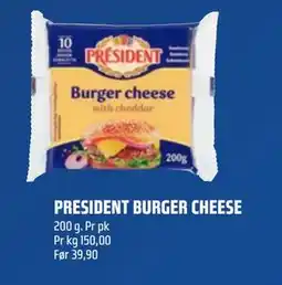 Coop Obs PRESIDENT BURGER CHEESE, NOK 30 tilbud