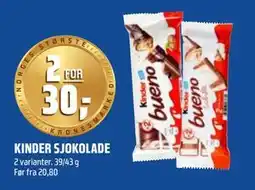 Coop Obs KINDER SJOKOLADE, NOK 30 tilbud