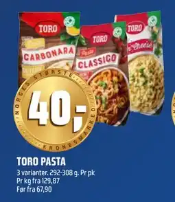 Coop Obs TORO PASTA, NOK 40 tilbud