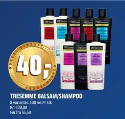 Coop Obs TRESEMME BALSAM/SHAMPOO, NOK 40 tilbud