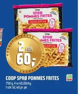 Coop Obs COOP SPRØ POMMES FRITES, NOK 60 tilbud